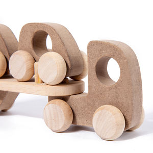 Colorido conjunto de vehículos de madera camión de madera para que los niños se diviertan - Product Image 4