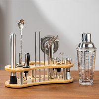 Shaker à cocktails professionnel en verre de 400 ml, ensemble d'accessoires pour bar à cocktails
