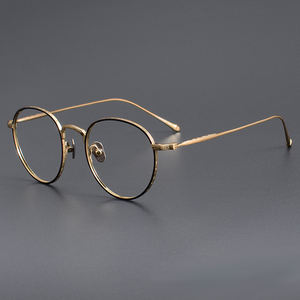 กรอบแว่นตา M3085 วินเทจ ไทเทเนียมแท้ น้ำหนักเบาพิเศษ ทรงเต็มกรอบ สำหรับผู้ใหญ่ทั้งชายและหญิง สไตล์มัตสึดะ ดีไซน์รูปไข่แกะสลักลายเพชร - Product Image 1