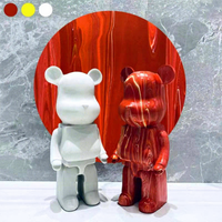 Figurines Fluides Tendance, Statue d'Ours Blanche, Sculpture DIY pour Peinture par Coulée, Ornements en Briques d'Ours 27/35/50cm, Décoration d'Intérieur, Artisanat en Résine