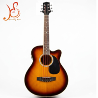 Guitare basse acoustique électrique sans frettes à 4 cordes, design cutaway