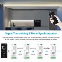 C101A Aipin Contrôleur PWM intelligent Tuya 2.4G Mini DC12-24V MESH 4 Zones avec Groupe et Synchronisation à Distance, IP20, Portée 30M, Charge Maximale 360W, Variateur