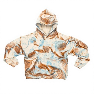 Sweat-shirt à capuche personnalisé imprimé marbre, coupe oversize, en molleton de coton épais, style streetwear unisexe, vêtement décontracté et tendance - Product Image 1
