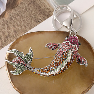 Broche de luxe européenne en forme de carpe Koi ornée de diamants, porte-clés, breloque de sac, pendentif, accessoire, bijou de vacances, cadeau pour <span class=keywords><strong>femme</strong></span> - Product Image 4