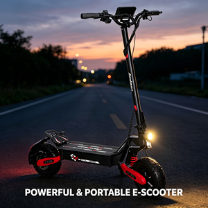 Trottinette électrique puissante de 1200 W pour adultes, trottinette tout-terrain, frein à disque double 48 V, pneu à vide de 11 pouces, trottinette de transport urbain - Product Image 1