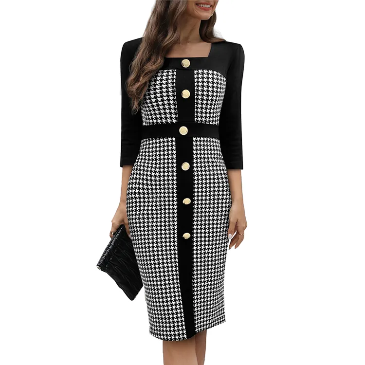 Robe Midi pour femme, tenue de bureau, vêtements féminins, magasin en ligne