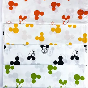 Tissu en popeline 100 coton à imprimé rotatif de dessin animé Mickey Mouse pour robe et vêtements d'enfants