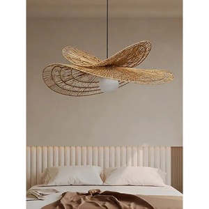Wabi Sabi Style Rattan Pendant <b>Light</b> Oval Shape E27 LED Bulb Living Room Bedroom <b>Dining</b> Room Decorative Chandelier - Product Image 5