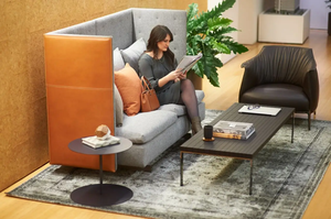 Sillón Moderno con <span class=keywords><strong>Respaldo</strong></span> Alto, Sillón de Cuero Genuino para Vestíbulo de Hotel de Lujo - Product Image 3