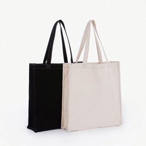 Sac fourre-tout en toile de coton bio réutilisable, imprimé avec logo personnalisé, écologique, épais, 100% coton, pour les courses - Product Image 1