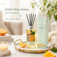 Recharge de diffuseur à bâtonnets d'agrumes de luxe ODM/OEM de haute qualité pour la décoration de la maison et des hôtels, parfum d'ambiance rafraîchissant
