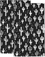 Serviettes de bain et torchons réutilisables en coton imprimé cactus, doux et absorbants, pour le sport, la gym, le yoga et la décoration intérieure