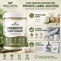 Poudre de fibres prébiotiques sans édulcorants artificiels avec probiotiques, peptides de collagène et électrolytes