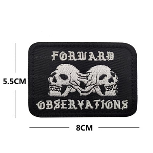 Siyah sakal işlemeli yamalar sis kano ileri gözlemler grup X Hats F iskelet parmak Edward rozetleri için şapkalar - Product Image 6