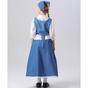 Nouvelle robe de demoiselle d'honneur médiévale pour enfants, costume de cosplay de femme de ménage pour Halloween, costumes de scène - Product Image 2