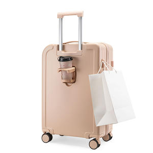 Maleta de Viaje Ligera X03 con Ruedas Giratorias de 24 Pulgadas, Portavasos, Cierre de Cremallera, Color Sólido, Unisex, Rosa, Negro, Verde, Azul - Product Image 3