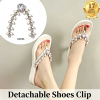 Clips de chaussures détachables en forme de goutte d'eau en cristal strassé en forme de V, décorations pour tongs et sandales d'été