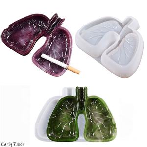 Arly Riser แม่พิมพ์ซิลิโคนที่เขี่ยบุหรี่โมเดล<span class=keywords><strong>ปอด</strong></span>คริสตัลแบบไม่สม่ำเสมอกล่องเก็บเครื่องประดับเรซินอีพ็อกซี่แม่พิมพ์หล่อ - Product Image 1