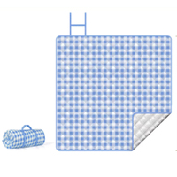 Couverture de pique-nique matelassée avec motif géométrique sud-ouest, poignée de transport, tapis d'extérieur enroulable