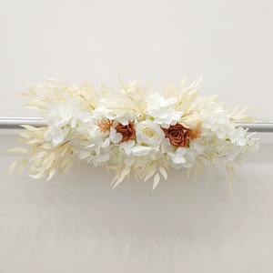 Roses simulées rangée de fleurs dossier de chaise de mariage bandes de fleurs de <span class=keywords><strong>table</strong></span> miroir avant fleurs artificielles décoratives - Product Image 3