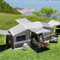 Tente tunnel gonflable de camping KZ SD1, type extensible quatre saisons, 12,24 mètres carrés, matériau OXFORD, monocouche, imperméable, 6-8 personnes