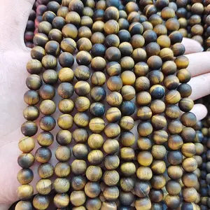Wholesale Round Matte Frosted Turquoise Natural Stone Beads Amazonite Watermelon Loose Beads for Bracelet Jewelry Making