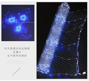 Thiết kế hiện đại đạo cụ đám cưới LED lưới đánh cá trang trí nội thất chuỗi hội trường đám cưới lục giác dây lưới sao trần trang trí - Product Image 6