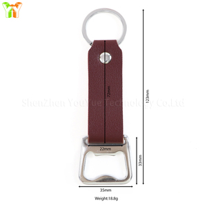 Abrebotellas de cuero PU llavero Regalo de Cumpleaños de Navidad para hombres bebidas abrebotellas llavero abrebotellas portátil - Product Image 6