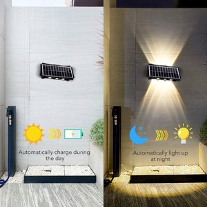 Lámpara Solar de Pared para Exteriores, Luz Cálida Impermeable, Iluminación Ascendente y Descendente, Luces Decorativas para Balcón, Patio y Jardín, Luces de Pared Exteriores - Product Image 3