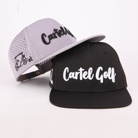 Cappello Sportivo Personalizzato con Visiera Piatta, Traspirante, in Ripstop, con Ricamo, per Escursionismo, Campeggio, Pesca, Golf, con Fori Tagliati al Laser e Chiusura Snapback