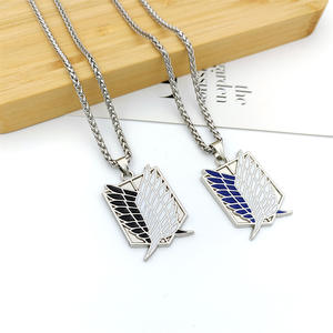 <span class=keywords><strong>Collier</strong></span> Anime Attack On Titan avec chaîne en acier inoxydable pour hommes et femmes - Product Image 2