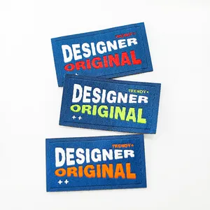 Custom Unieke Geweven Labels Met Logo Formaat Label Voor Kleding Schoenen Tassen Duurzame Katoenen Kledinglabels Center Fold Type