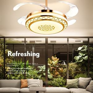 โคมไฟพัดลมติดเพดานแบบทันสมัยสำหรับใช้ในบ้านโคมไฟพัดลม LED พัดลมที่มองไม่เห็นไฟพัดลมติดเพดานแบบนอร์ดิก - Product Image 6