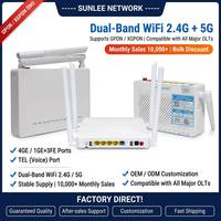 Router ONT FTTH con Soporte de Firmware en Inglés, OCMI GPON/EPON/XPON ONU 4*1GE+VOIP+WIFI 2.4G, Velocidad Inalámbrica de 300Mbps