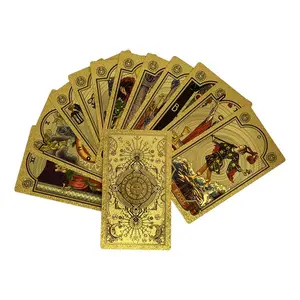 Neuankömmling Goldfolie Tarot Decks Großhandel Benutzer definierte Tarot Oracle Card Cartes De Tarot Karten Set Mit Reiseführer Für Anfänger