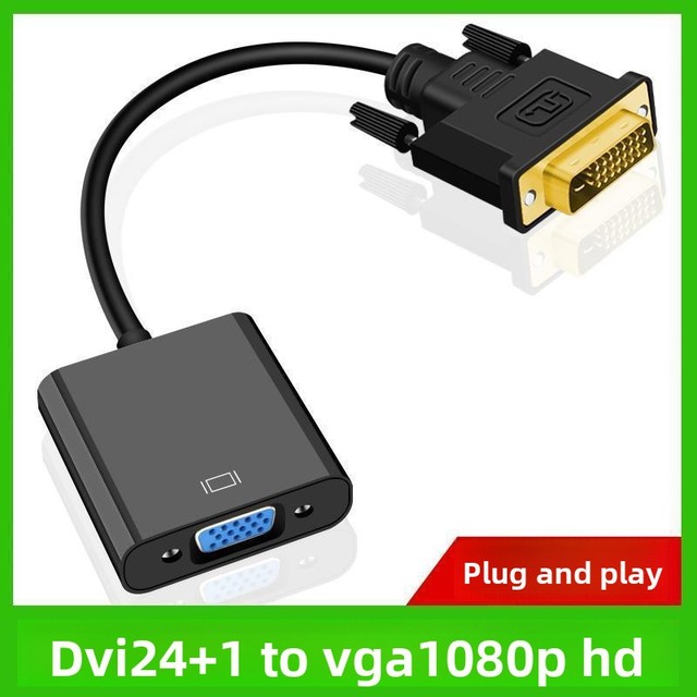 DVI to VGA Converter Adapter with Chip and Line 1080P Support for Laptop MultiMonitor Office Setup and Legacy System Maintenance