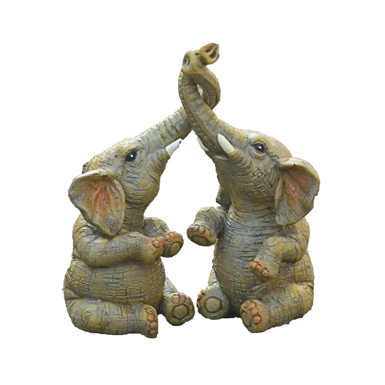 Vente directe d'usine couple cadeau amour nain éléphant décoration de bureau résine artisanat ornements