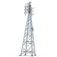 Tour de transmission électrique en treillis d'acier angulaire à 4 poteaux 220 kV Q355B galvanisé à chaud de 40 mètres pour l'électricité aérienne