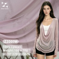 Tissu jersey 100 % Lyocell de qualité supérieure, ultra-doux, respirant et absorbant l'humidité, idéal pour les hauts à manches longues pour femmes