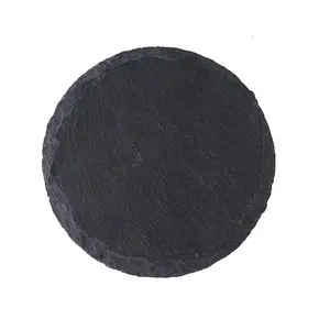 Wholesale Round Absorbent Slate Coaster Blank Coaster in Natural Stone
