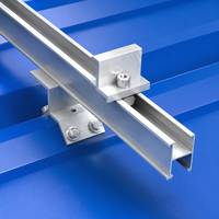 Komponen Sistem Pemasangan Panel Surya Aluminium Alloy Lengkap Grosir Rel Surya Baja Tahan Karat untuk Atap
