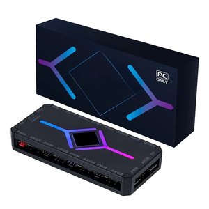 Hub de ventilateurs pour boîtier d'ordinateur 5V ARGB, PWM 1 à 9 ports, concentrateur de ventilateurs magnétique, séparateur, alimentation <span class=keywords><strong>SATA</strong></span> à distance - Product Image 1