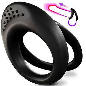 Pemasok terlaris cincin sperma kunci ganda cincin penis produk seks pasangan dewasa cincin pengunci silikon penundaan pria