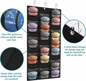 27-Pocket Over the Door Baseball Hat Organizer Wall Mount Storage Bag <b>Large</b> Hooks Hat Rack Holder for Closet <b>Wardrobe</b> Bathroom - Product Image 2