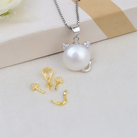 Accessoires de pendentif en argent S925 pour la fabrication de bijoux DIY en perles, support creux en forme de chat électroplaqué, cadeau tendance fait main