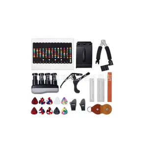 Kit d'outils pour guitare luthiers, 21 pièces, collection, Kit de réparation et de polissage, avec autocollants frets