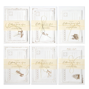 1 Set nella busta di carta Set lettere da lontano serie manuale materiale messaggio decorazione di fondo europeo - Product Image 5