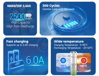 Batería EVE 18650 de 3.7v y 2500mAh, Celda 25p 18650 para Herramientas Eléctricas, Carcasa para Powerbank EVE 25p 18650, DIY 18650