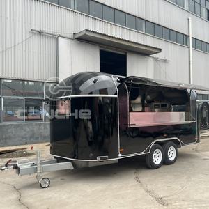 Camion de restauration rapide populaire américain 2025, chariot de rue extérieur, chariot à crêpes, grill, friteuse, table à vapeur avec vin - Product Image 3