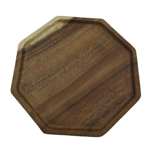 Bandejas cuadradas octagonales de madera de Acacia, nuevo diseño, platos de madera para servir pan para ensalada de frutas, plato de comida vegetal - Product Image 4